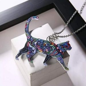 Colorful cat necklace